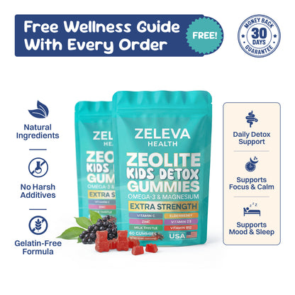 Zeleva Kids Detox Gummies - Plant-Based Gelatin