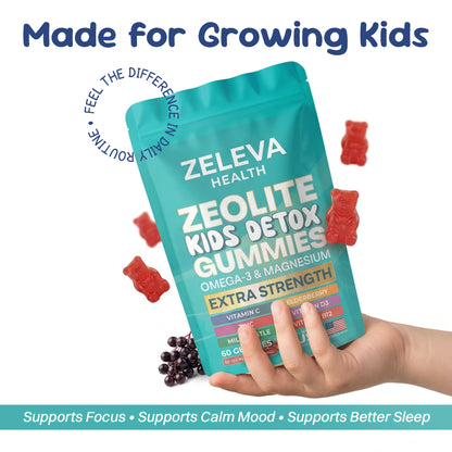 Zeleva Kids Detox Gummies - Plant-Based Gelatin