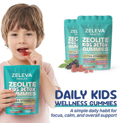 Zeleva Kids Detox Gummies - Plant-Based Gelatin