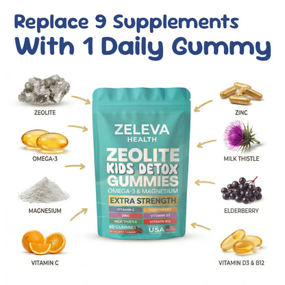Zeleva Kids Detox Gummies - Plant-Based Gelatin